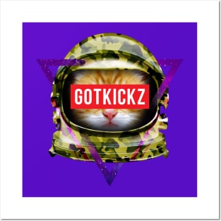 GOTKICKZ (Kitty in Space Green Camo Edition) Posters and Art